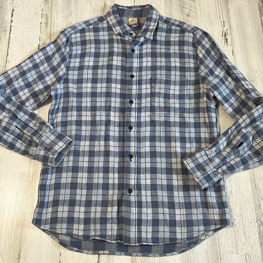 Faherty Reversible Plaid Button Down Size M - image 1